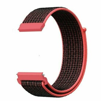 Sport Loop nylon bandje - Roze/zwart - Xiaomi Redmi Watch 5 Active / Redmi Watch 5 Lite