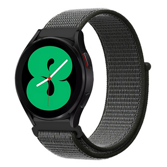 Sport Loop nylon bandje - Donkergroen met grijze band - Xiaomi Redmi Watch 5 Active / Redmi Watch 5 Lite