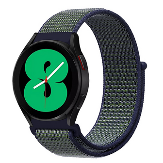 Sport Loop nylon bandje - Blauw met groene band - Xiaomi Redmi Watch 5 Active / Redmi Watch 5 Lite