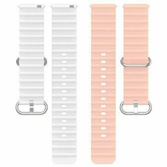 Ocean Style bandje - Lichtroze / wit - Xiaomi Redmi Watch 5 Active / Redmi Watch 5 Lite