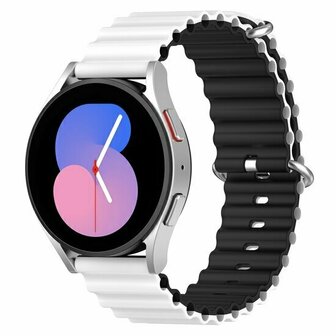 Ocean Style bandje - Wit / zwart - Xiaomi Redmi Watch 5 Active / Redmi Watch 5 Lite