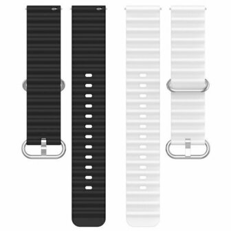 Ocean Style bandje - Wit / zwart - Xiaomi Redmi Watch 5 Active / Redmi Watch 5 Lite