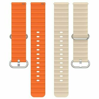 Ocean Style bandje - Beige / oranje - Xiaomi Redmi Watch 5 Active / Redmi Watch 5 Lite