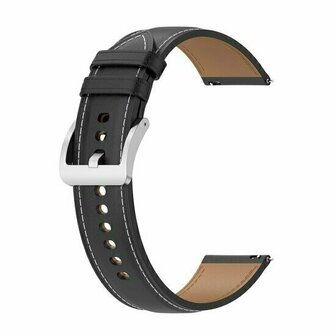 Luxe leren bandje - Zwart - Xiaomi Redmi Watch 5 Active / Redmi Watch 5 Lite