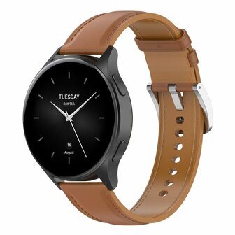 Luxe leren bandje - Lichtbruin - Xiaomi Redmi Watch 5 Active / Redmi Watch 5 Lite