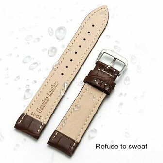 Crocodile leren bandje - Bruin - Xiaomi Redmi Watch 5 Active / Redmi Watch 5 Lite