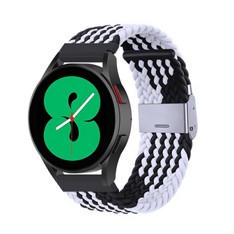 Braided nylon bandje - Zwart / wit - Xiaomi Redmi Watch 5 Active / Redmi Watch 5 Lite