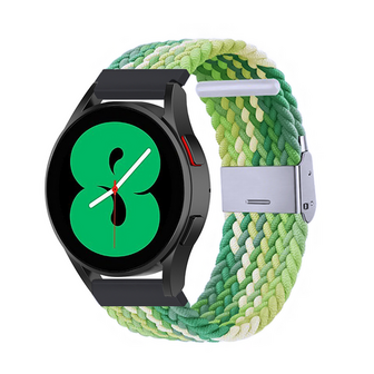 Braided nylon bandje - Groen / lichtgroen - Xiaomi Redmi Watch 5 Active / Redmi Watch 5 Lite