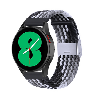 Braided nylon bandje - Grijs / zwart - Xiaomi Redmi Watch 5 Active / Redmi Watch 5 Lite