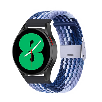 Braided nylon bandje - Blauw gem&ecirc;leerd - Xiaomi Redmi Watch 5 Active / Redmi Watch 5 Lite