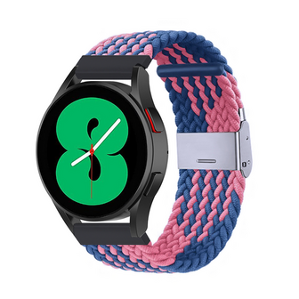 Braided nylon bandje - Blauw / roze - Xiaomi Redmi Watch 5 Active / Redmi Watch 5 Lite