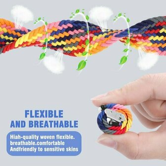 Braided nylon bandje - Blauw / wit - Xiaomi Redmi Watch 5 Active / Redmi Watch 5 Lite