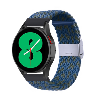 Braided nylon bandje - Blauw / groen gem&ecirc;leerd - Xiaomi Redmi Watch 5 Active / Redmi Watch 5 Lite