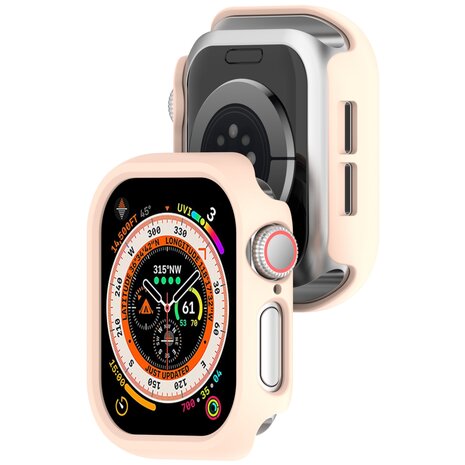 Hard case 46mm (open front) - Lichtroze - Geschikt voor Apple Watch 46mm