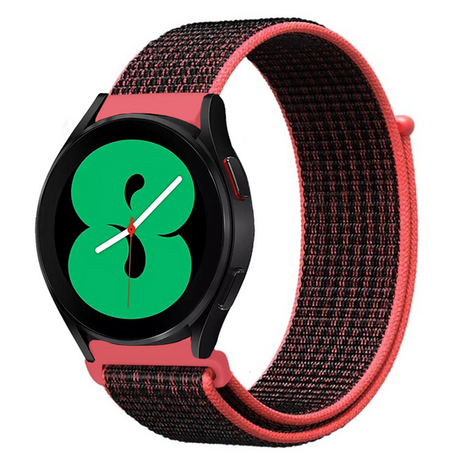 Sport Loop nylon bandje - Roze/zwart - Xiaomi Redmi Watch 5 Active / Redmi Watch 5 Lite