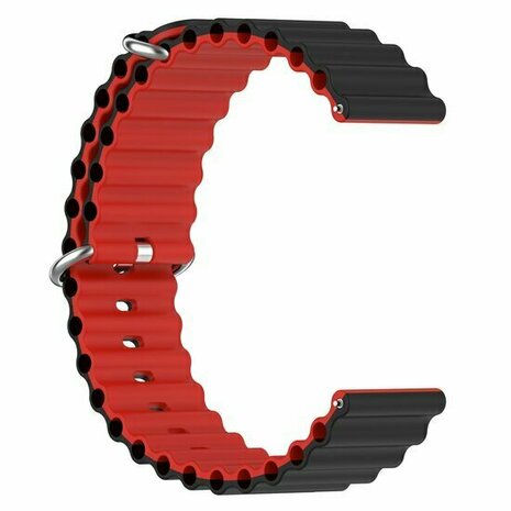 Ocean Style bandje - Zwart / rood - Xiaomi Redmi Watch 5 Active / Redmi Watch 5 Lite