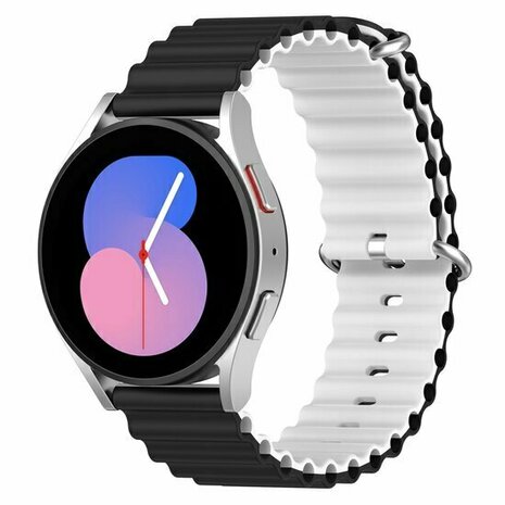 Ocean Style bandje - Zwart / wit - Xiaomi Redmi Watch 5 Active / Redmi Watch 5 Lite