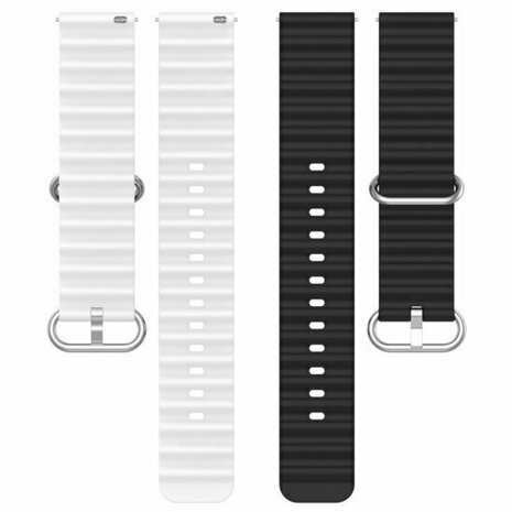 Ocean Style bandje - Zwart / wit - Xiaomi Redmi Watch 5 Active / Redmi Watch 5 Lite