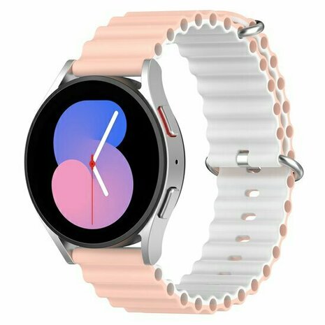 Ocean Style bandje - Lichtroze / wit - Xiaomi Redmi Watch 5 Active / Redmi Watch 5 Lite