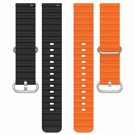 Ocean Style bandje - Oranje / zwart - Xiaomi Redmi Watch 5 Active / Redmi Watch 5 Lite