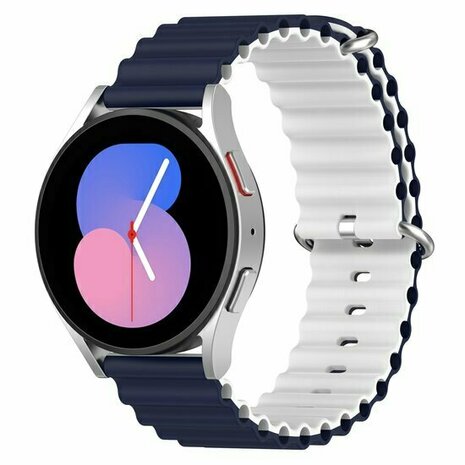 Ocean Style bandje - Donkerblauw / wit - Xiaomi Redmi Watch 5 Active / Redmi Watch 5 Lite