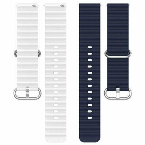 Ocean Style bandje - Donkerblauw / wit - Xiaomi Redmi Watch 5 Active / Redmi Watch 5 Lite