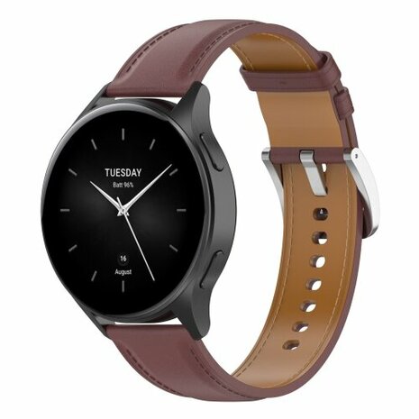 Luxe leren bandje - Donkerbruin - Xiaomi Redmi Watch 5 Active / Redmi Watch 5 Lite