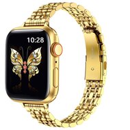 Stalen slim fit band - Goud - Geschikt voor Apple watch 38mm / 40mm / 41mm