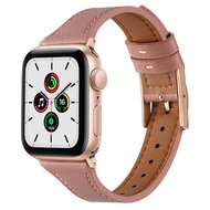 Leren bandje - Oudroze - Geschikt voor Apple Watch 38mm / 40mm / 41mm / 42mm