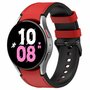 leer + siliconen bandje - Maat: small - Rood - Samsung Galaxy Watch 4 Classic - 42mm &amp; 46mm