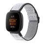 Fitbit Versa 3/4 &amp; Sense 1/2 Nylon loop bandje - Wit met zwart