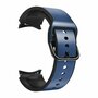 2 in 1 siliconen/ leren bandje - Blauw - Samsung Galaxy Watch 6 - 40mm &amp; 44mm