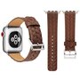 Woven Pattern Leren bandje - Donker bruin - Geschikt voor Apple Watch 38mm / 40mm / 41mm