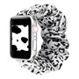 Elastisch scrunchie nylon bandje - Wit / zwart - Geschikt voor Apple Watch 38mm / 40mm / 41mm / 42mm