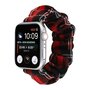 Elastisch scrunchie nylon bandje - Rood / Zwart - Geschikt voor Apple Watch 38mm / 40mm / 41mm / 42mm