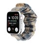 Elastisch scrunchie nylon bandje - Khaki / Donkerblauw - Geschikt voor Apple Watch 38mm / 40mm / 41mm / 42mm