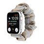 Elastisch scrunchie nylon bandje - Khaki / Lichtblauw - Geschikt voor Apple Watch 38mm / 40mm / 41mm / 42mm