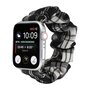 Elastisch scrunchie nylon bandje - Zwart / Wit - Geschikt voor Apple Watch 38mm / 40mm / 41mm / 42mm