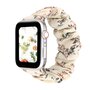 Elastisch scrunchie nylon bandje - Bloemenprint licht - Geschikt voor Apple Watch 44mm / 45mm&nbsp;/ 46mm / 49mm