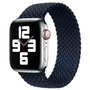 Braided Solo Loop nylon bandje - Maat: M - Donkerblauw - Geschikt voor Apple Watch 38mm / 40mm / 41mm / 42mm