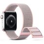 Nylon sport loop band - Zand roze - Extra sterke klittenbandsluiting - Geschikt voor Apple Watch 42mm / 44mm / 45mm / 49mm