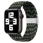 Braided nylon bandje - Zwart / Groen - Geschikt voor Apple Watch 38mm / 40mm / 41mm / 42mm