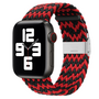 Braided nylon bandje - Zwart / Rood - Geschikt voor Apple Watch 38mm / 40mm / 41mm / 42mm