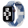 Braided nylon bandje - Blauw met wit - Geschikt voor Apple Watch 38mm / 40mm / 41mm / 42mm