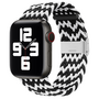 Braided nylon bandje - Zwart / Wit  - Geschikt voor Apple Watch 38mm / 40mm / 41mm / 42mm