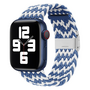 Braided nylon bandje - Blauw / Wit  - Geschikt voor Apple Watch 38mm / 40mm / 41mm / 42mm