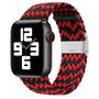 Braided nylon bandje - Zwart / Rood - Geschikt voor Apple Watch 44mm / 45mm&nbsp;/ 46mm / 49mm