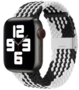 Braided nylon bandje - Zwart met wit - Geschikt voor Apple Watch 44mm / 45mm&nbsp;/ 46mm / 49mm