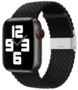 Braided nylon bandje - Zwart - Geschikt voor Apple Watch 44mm / 45mm&nbsp;/ 46mm / 49mm