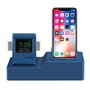 3 in 1 houder geschikt voor Apple Watch &amp; Airpods &amp; iPhone Standaard - Donkerblauw